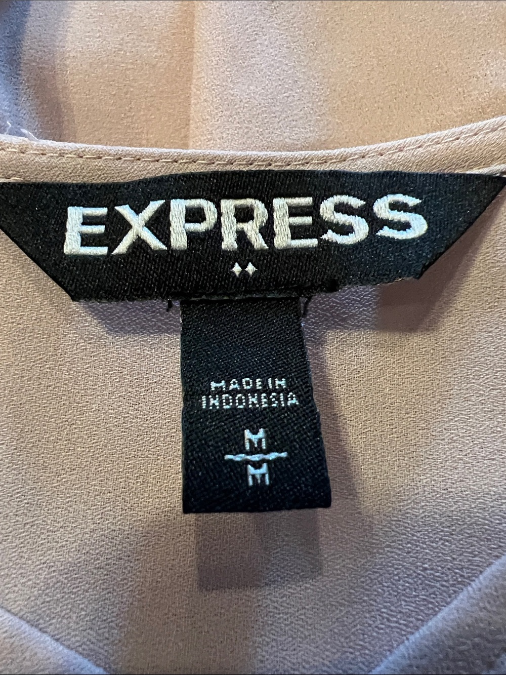 Express Blush Crisscross V-Neck Long Sleeve Blouse Size Medium - Picture 7 of 8